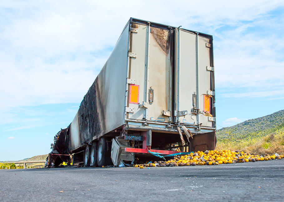 Truck vs car accident